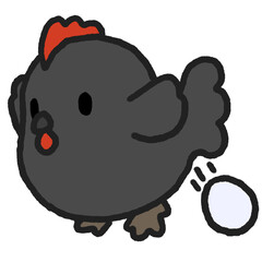 卵を産む黒いニワトリ