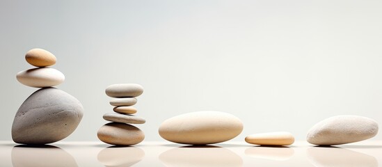 Fototapeta na wymiar Zen Balance: Serene Stack of Stones Reflecting Tranquility and Harmony