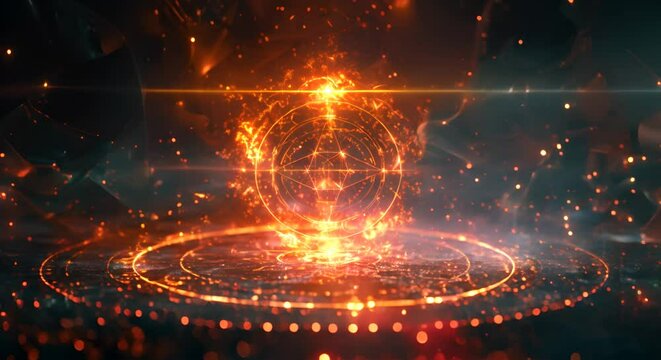 Transmutation circle activating with bright energy