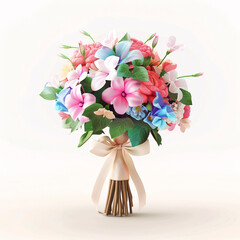 3d, bouquet for wedding, valentine's day or anniversary