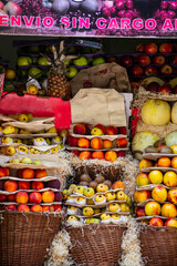 fresh fruit in crates at a grocery store in La Recoleta, Buenos Aires, Argentina