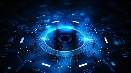 3D rendered sci-fi extended background, blue futuristic technological space scene illustration