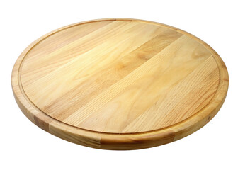 Empty round chopping board. isolated on transparent background.