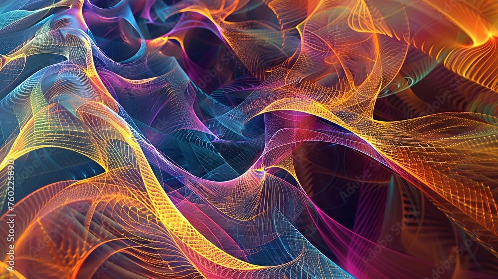 Poster abstract lines weave a mesmerizing tapestry, their intricate patterns a dance of chaos and order, di