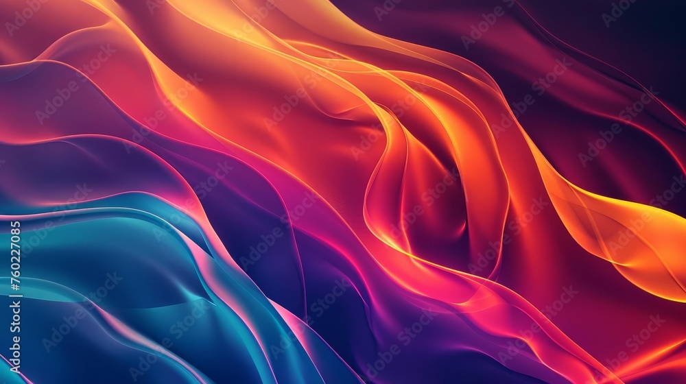Poster energetic abstract background with flowing lines and gradient color transitions, modern graphic desi