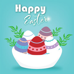 Easter theme vector design with a minimalist and colorful Easter egg feel