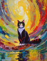 AI-generated art cat (Art Meow series)	
