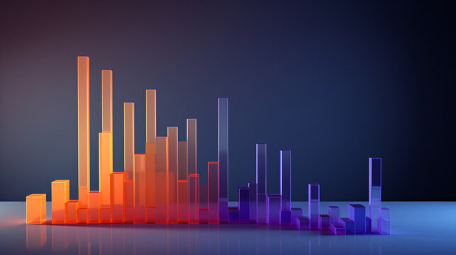 Fintech curve chart background, business data graph concept illustration