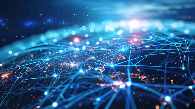 Digital world globe, concept of global network and connectivity on Earth, high speed data transfer and cyber technology, information exchange and international telecommunication