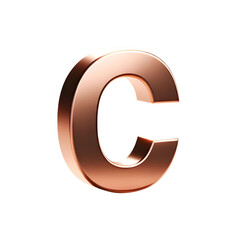 3D golden letter C