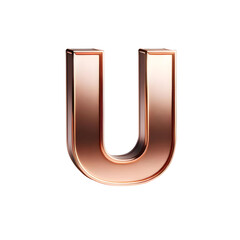 3D gold letter U