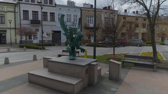 Beautiful Griffin Monument Mielec Aerial View Poland