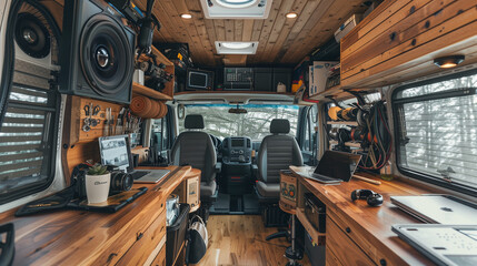Mobil photographer studio in a campervan