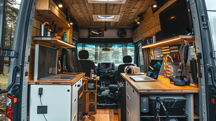 Mobil photographer studio in a campervan