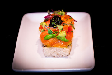 Salmon and Caviar meal