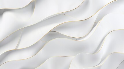 Abstract modern geometric white background. Paper cut style with golden lines. Luxury concept.