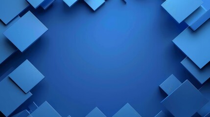 Blue background with abstract box rectangle geometric shapes modern element for banner, presentation design and flyer