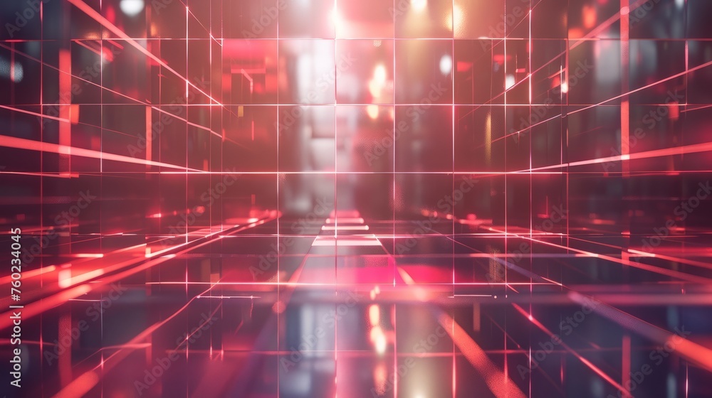 Poster elegant futuristic light and reflection with grid line background