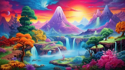 nature painting for wallpaper, imagination of nature