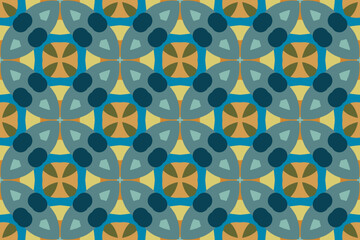 Fototapeta premium seamless contemporary Batik pattern with floral elements 