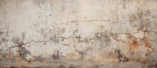 An artistic closeup of a weathered concrete wall with peeling paint, resembling a rugged landscape painted by natures hand