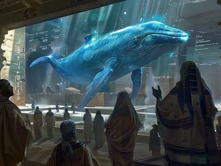 Wizards using augmented reality to unveil hidden racketeering in Pharaohs' era, whale gods observing