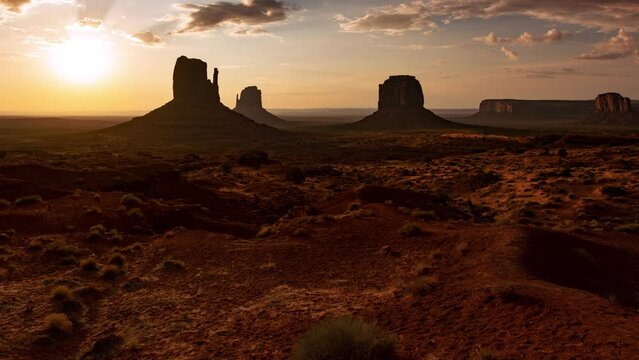 Monument Valley Sunrise Soaks Desert Time Lapse Arizona Southwest USA