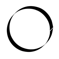 black enso zen circle icon isolated on white background