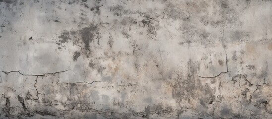 A closeup photo of a weathered concrete wall with peeling paint, creating a unique pattern resembling a natural landscape art piece