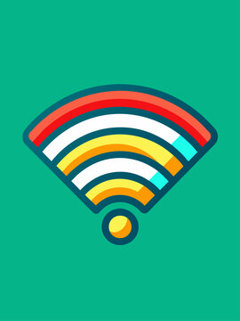 Wifi template vector background: Wireless technology connection abstract blue wave lines