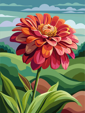 zinnia vector landscape background