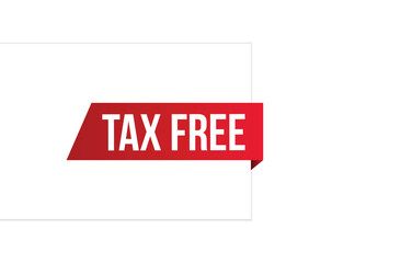 Tax free red vector banner illustration isolated on white background