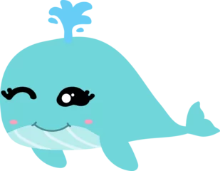Dekokissen cute whale cartoon, sea animal © titima157
