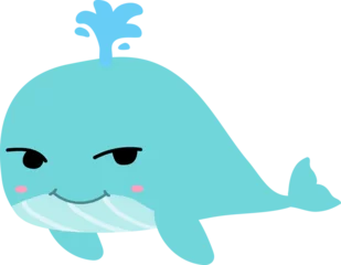 Dekokissen cute whale cartoon, sea animal © titima157