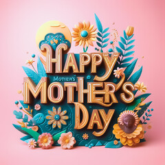 3D Happy Mother's day lettering