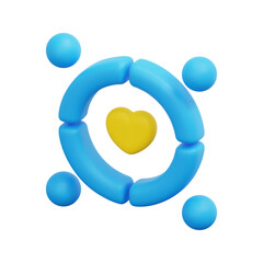 3d vector unity icon. Isolated on white background. 3d team, teamwork and business concept. Cartoon minimal style. 3d together icon vector render illustration.