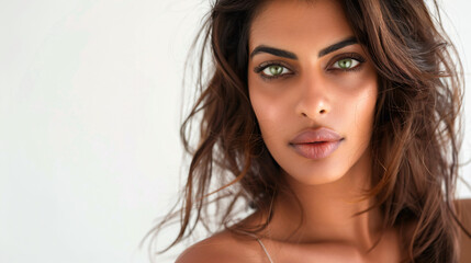 Fototapeta premium A beautiful Indian woman with a white background