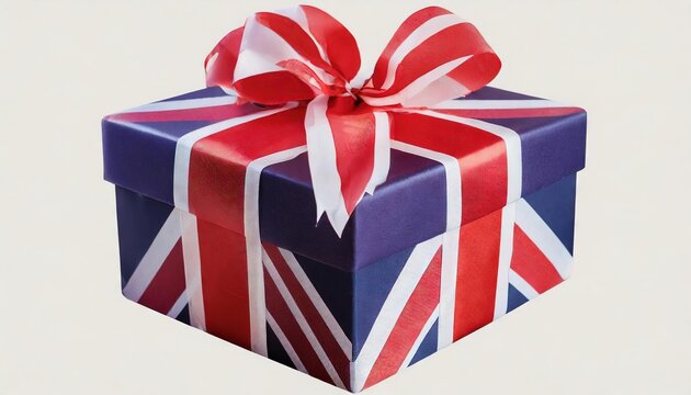 British-Themed Gift Box with Patriotic Ribbon