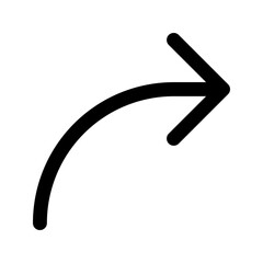 curved arrow line icon