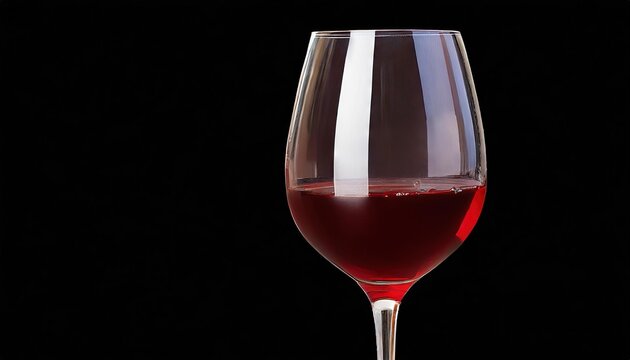 Elegant Red Wine Glass on Black Background