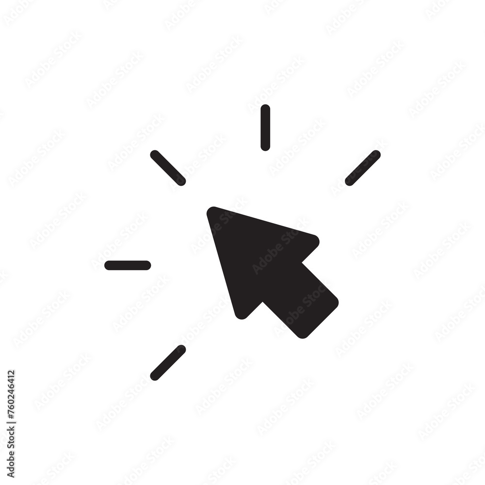 Poster click cursor simple flat trendy style vector illustration on white background..eps