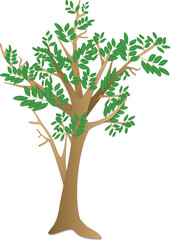 illustration of tree with green leaves