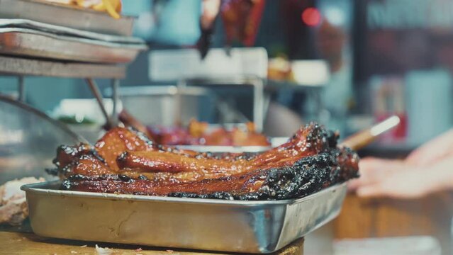 Hong Kong street food, roast duck, roast goose, roasted red pork, sweet pork, popular restaurant menus in Hong Kong