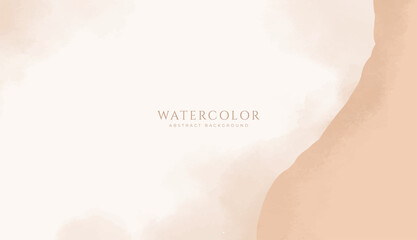 Fototapeta premium Abstract horizontal watercolor background. Neutral light colored empty space background illustration