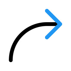 curved arrow line color icon