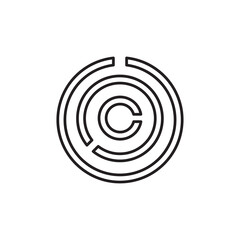 Labyrinth icon simple flat liner illustration on white background..eps