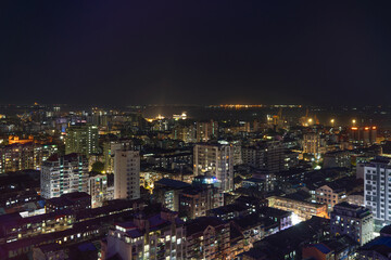 Fototapeta na wymiar Aerial top view of Yangon urban city town, Myanmar or Burma. Tourist destination.