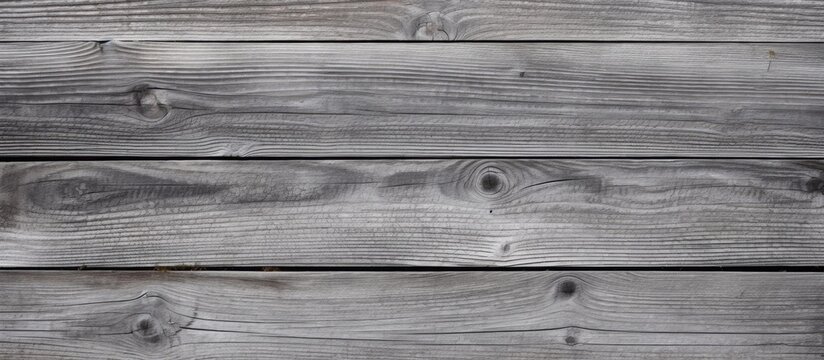 A grayscale image showcasing a rectangular hardwood plank flooring with a pattern of parallel lines. The wood surface is grey and textured, giving a rustic feel