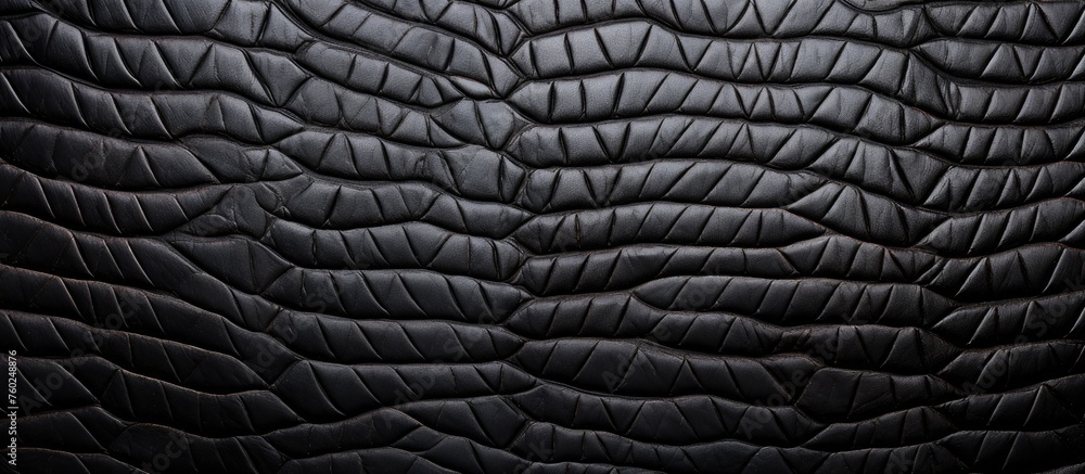Poster a detailed closeup of a black leather texture resembling a tire tread pattern. the monochrome photog