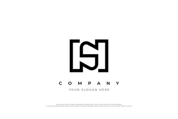 Initial Letter SH or HS Logo Design